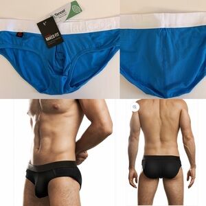 Jack Adams Brilliant Blue Tencel Men's Briefs with White Waistband XXL NWT